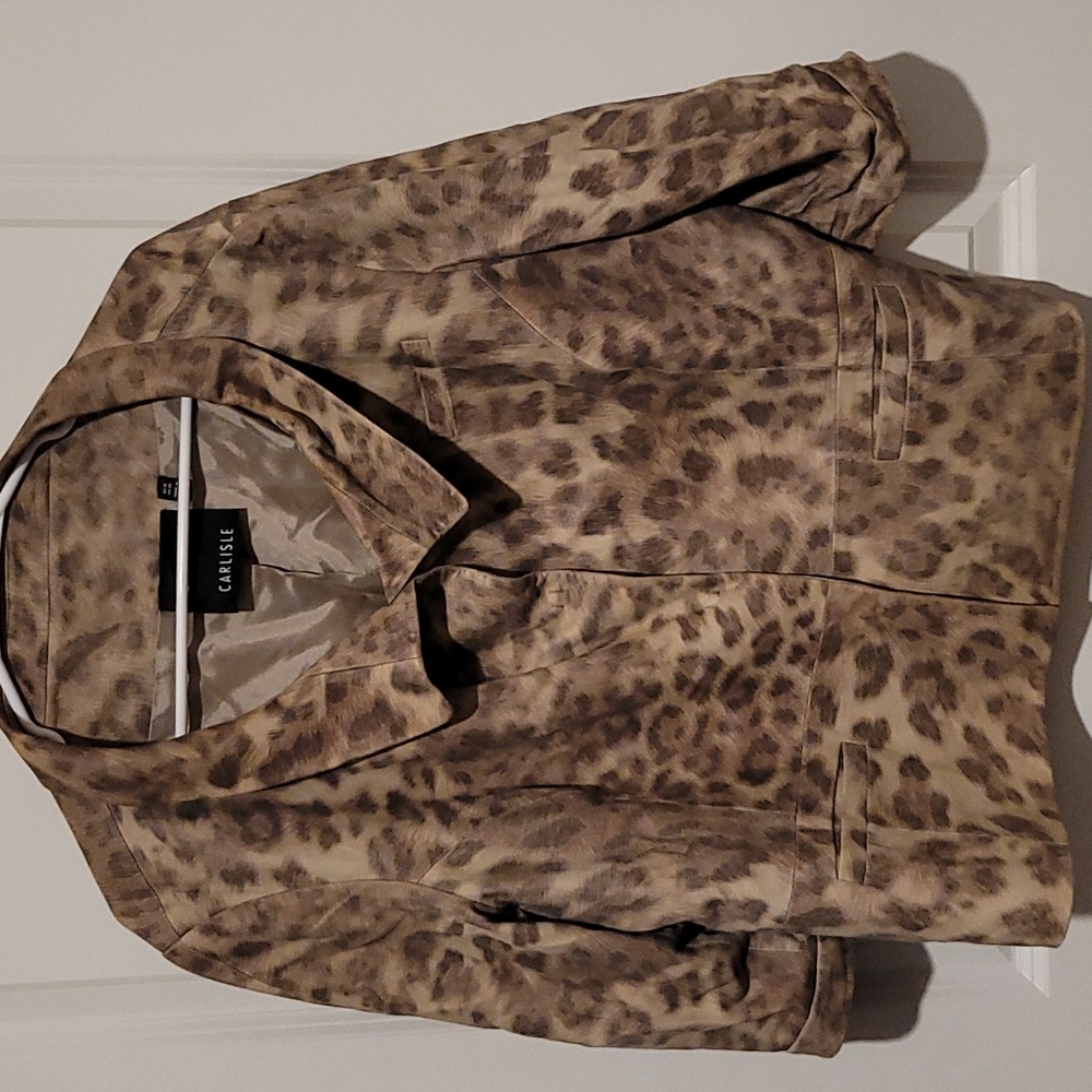 Carlisle leopard suede leather jacket